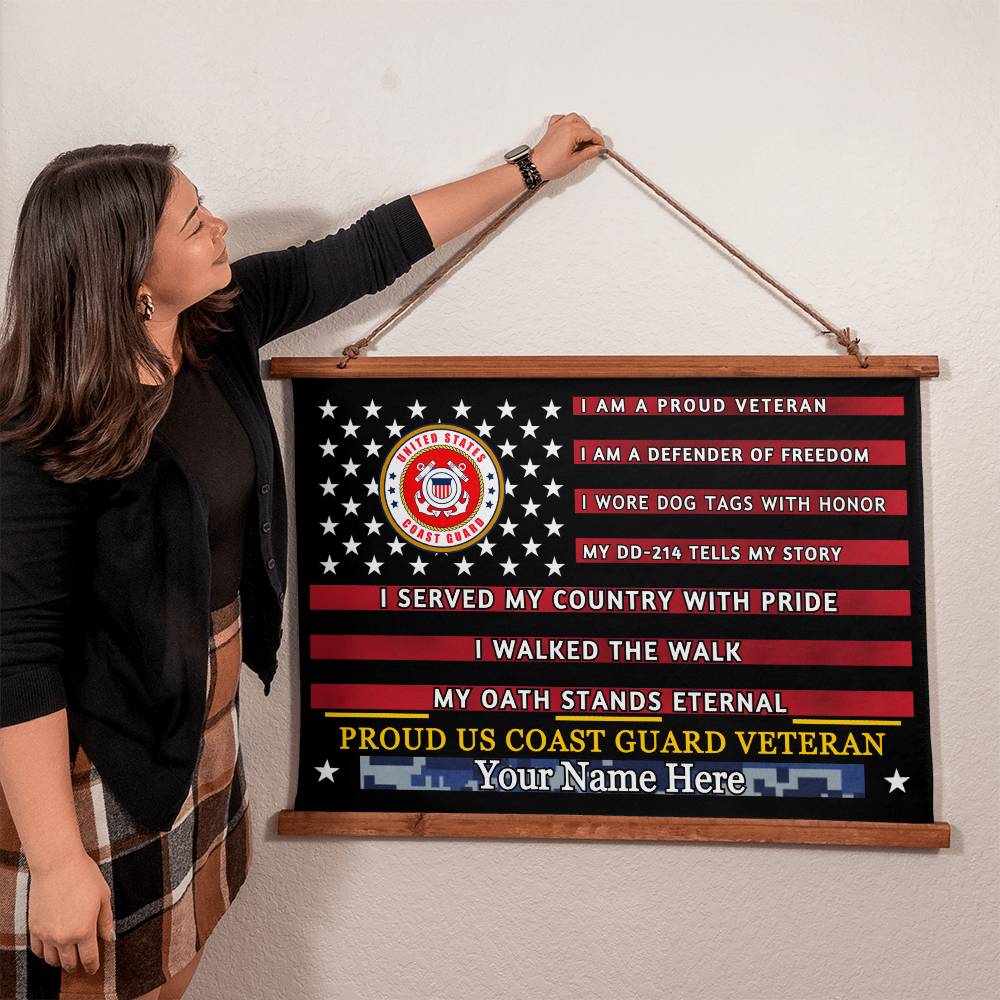 Personalized - U.S. Military Veteran Tribute-Wood Framed Wall Tapestry