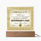 Boyfriend's Dad-Certificate Of Achievement-Decorative Acrylic Plaque