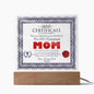 MOM - Certificate Of World's Greatest MOM - Decorative Acrylic Plaque