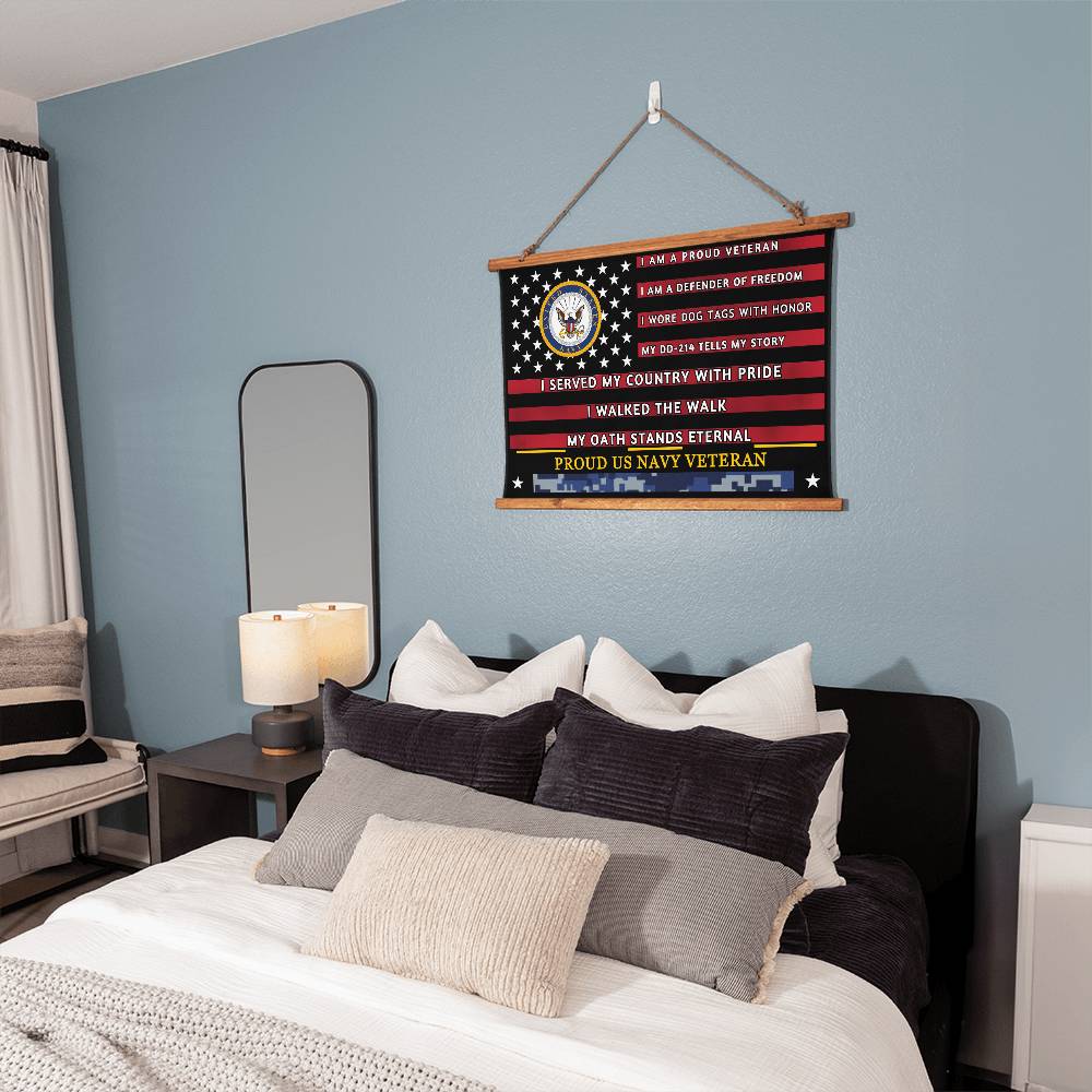 Personalized-U.S. Military Veteran Tribute-Wood Framed Wall Tapestry