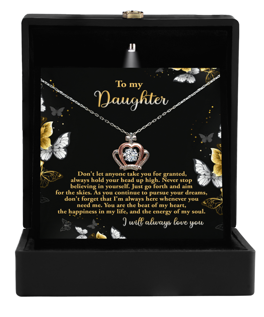 Gift For Daughter-Hold You Head Up High-Crown Necklace