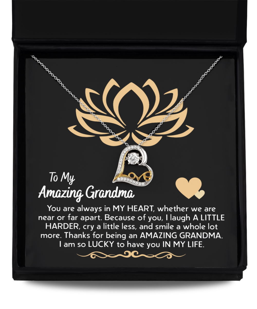 Gift For Grandma-Always In My Heart-Love Necklace