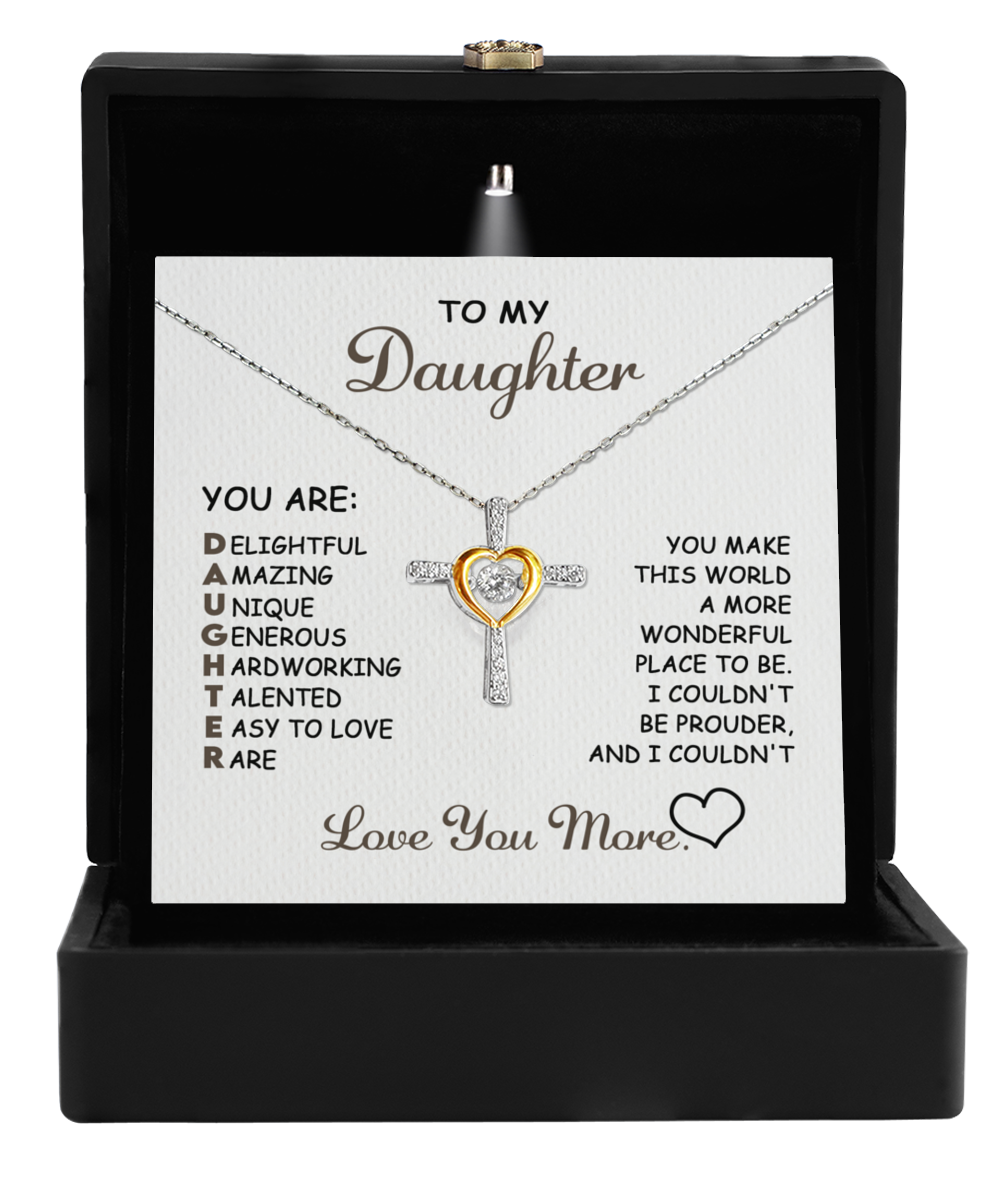 Gift For Daughter-I Couldn't Be Prouder-Cross Necklace