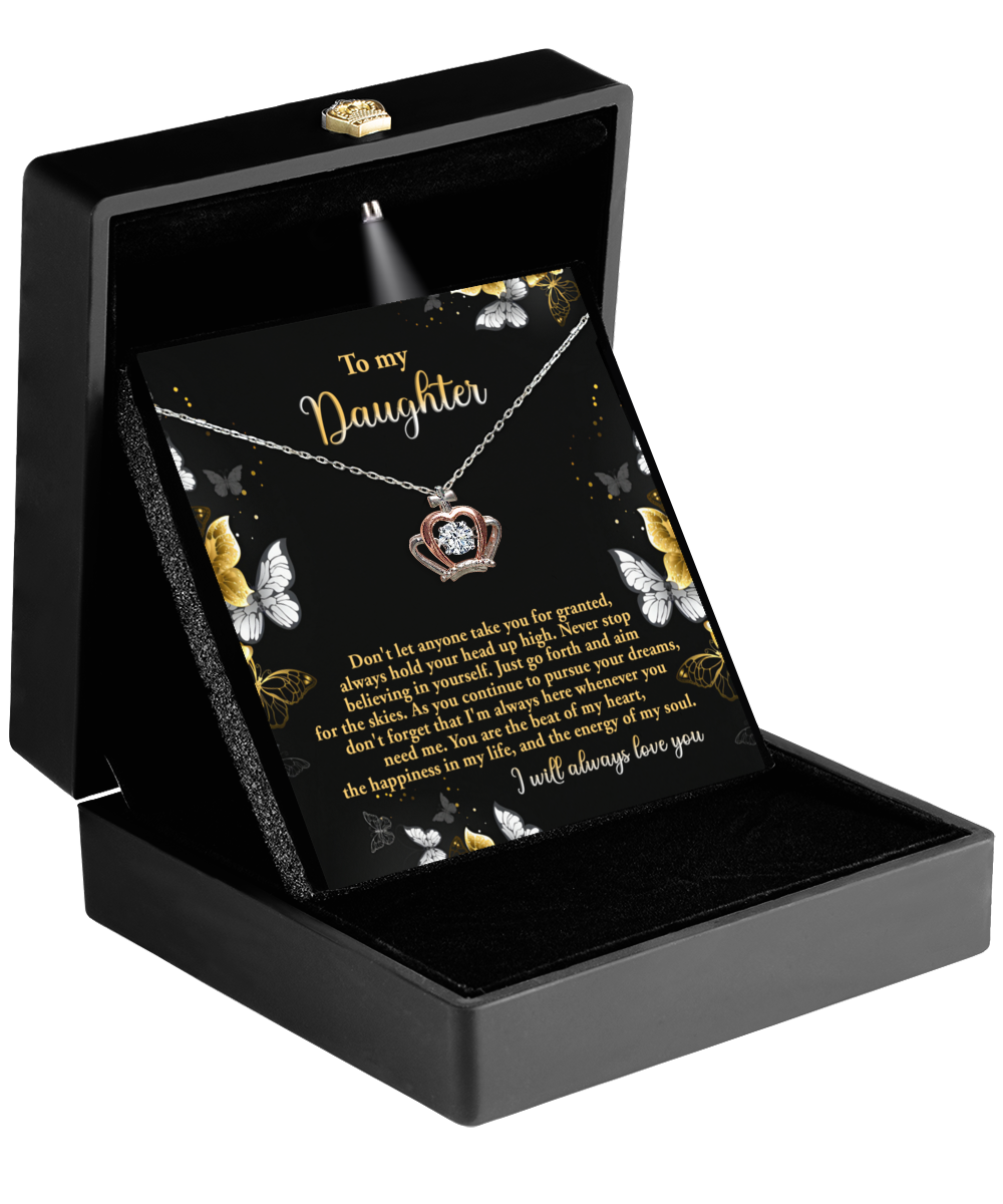 Gift For Daughter-Hold You Head Up High-Crown Necklace