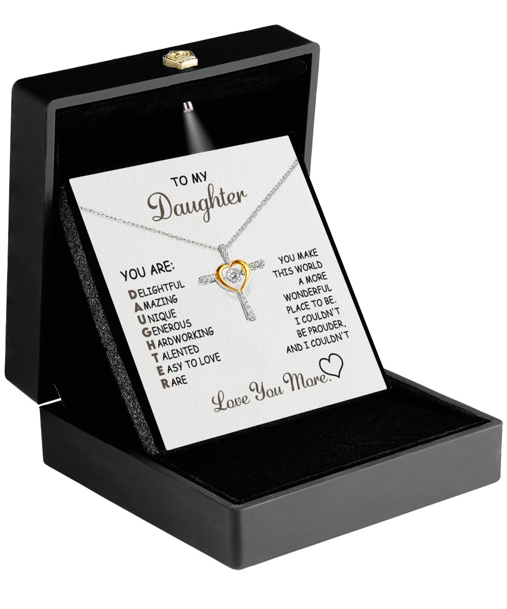 Gift For Daughter-I Couldn't Be Prouder-Cross Necklace