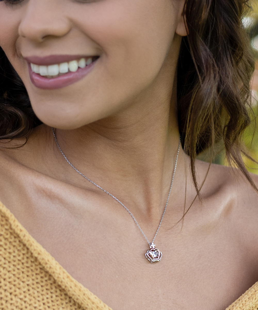 Gift For Daughter-Hold You Head Up High-Crown Necklace