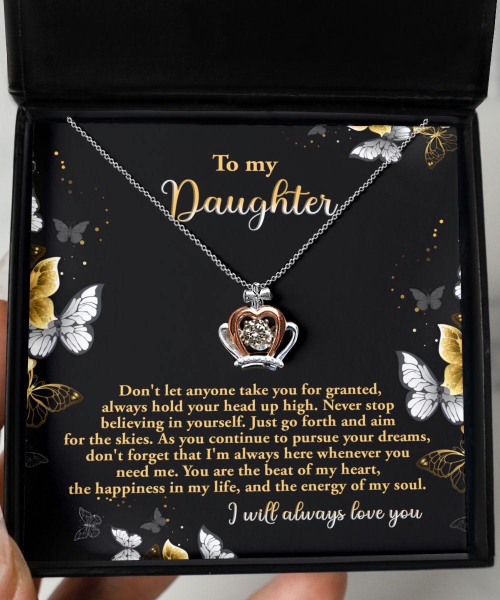 Gift For Daughter-Hold You Head Up High-Crown Necklace