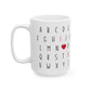 Alphabet I Love You-Ceramic Mug, (11oz, 15oz)