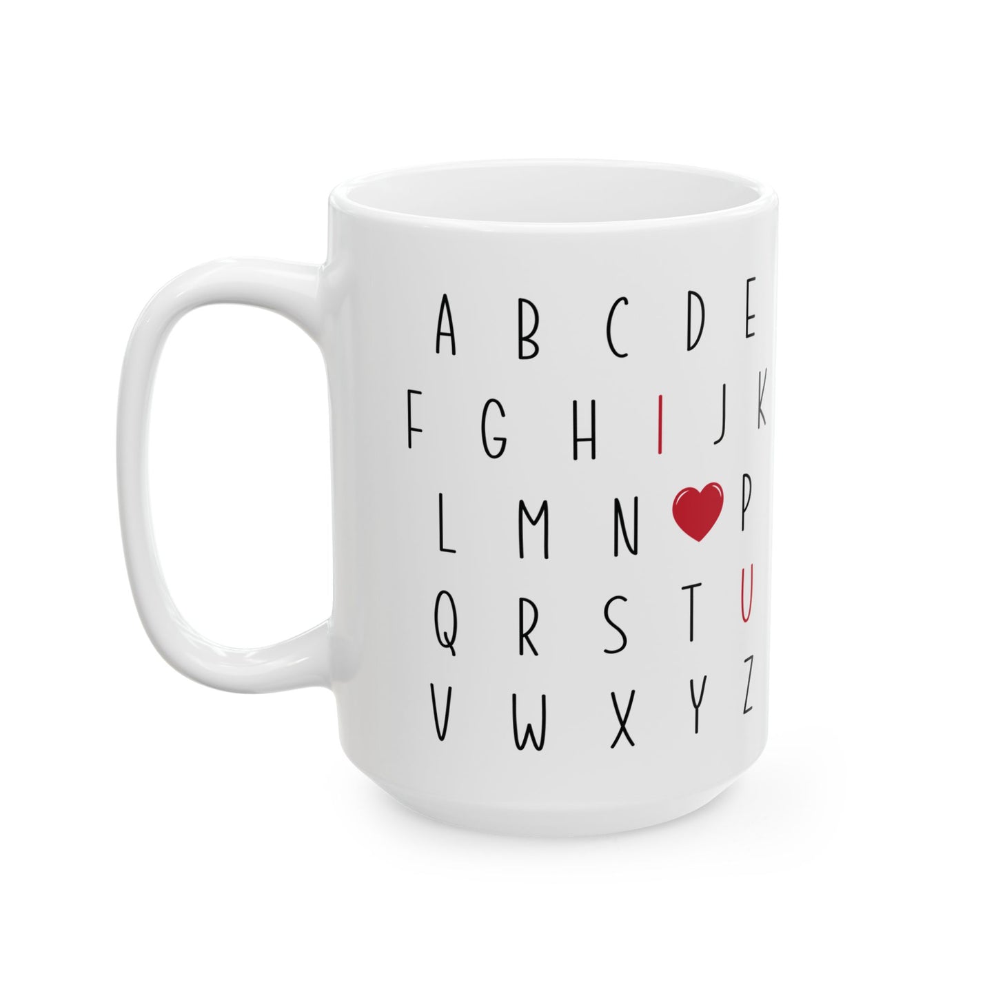 Alphabet I Love You-Ceramic Mug, (11oz, 15oz)