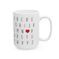 Alphabet I Love You-Ceramic Mug, (11oz, 15oz)