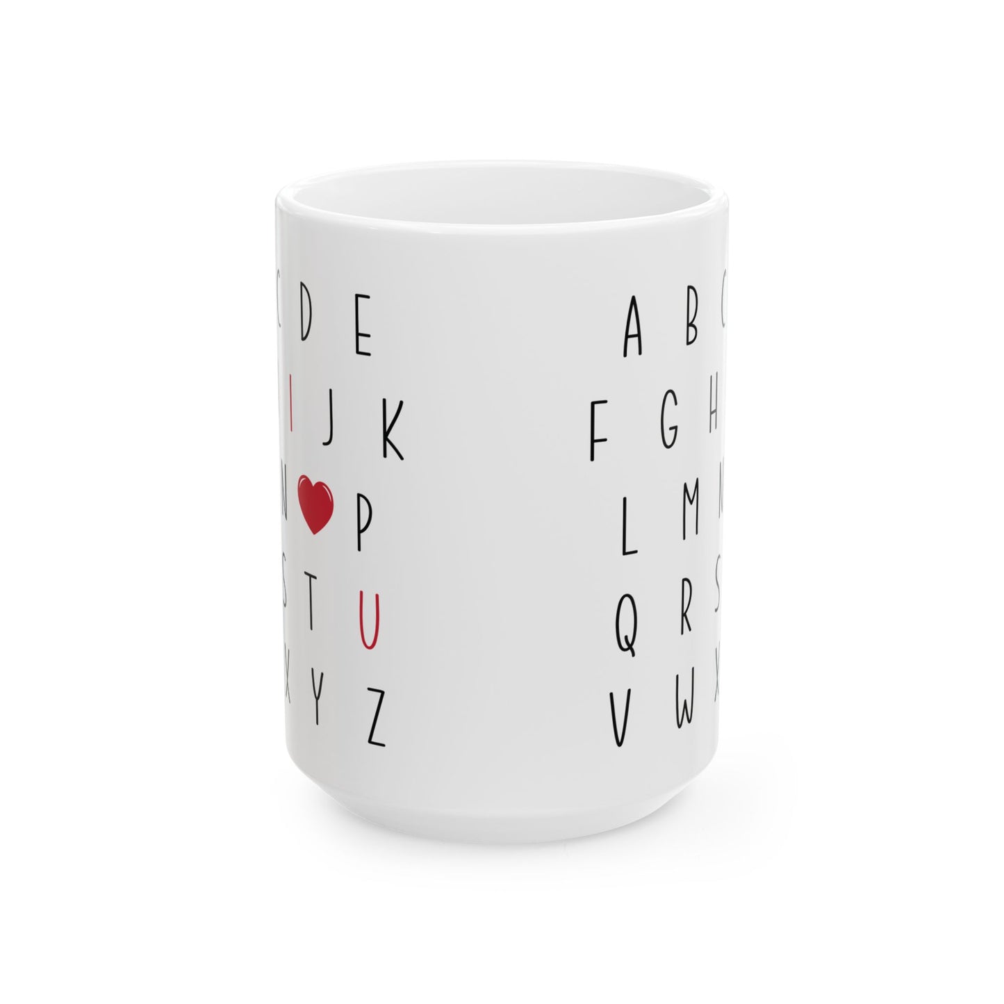 Alphabet I Love You-Ceramic Mug, (11oz, 15oz)