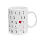 Alphabet I Love You-Ceramic Mug, (11oz, 15oz)