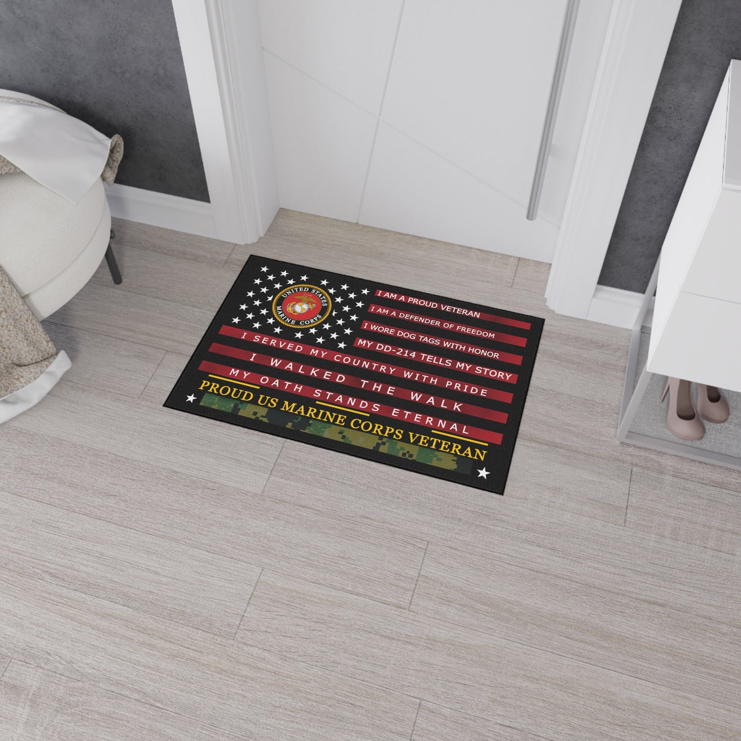 U.S. Marine Corps Veteran Tribute Door Mat