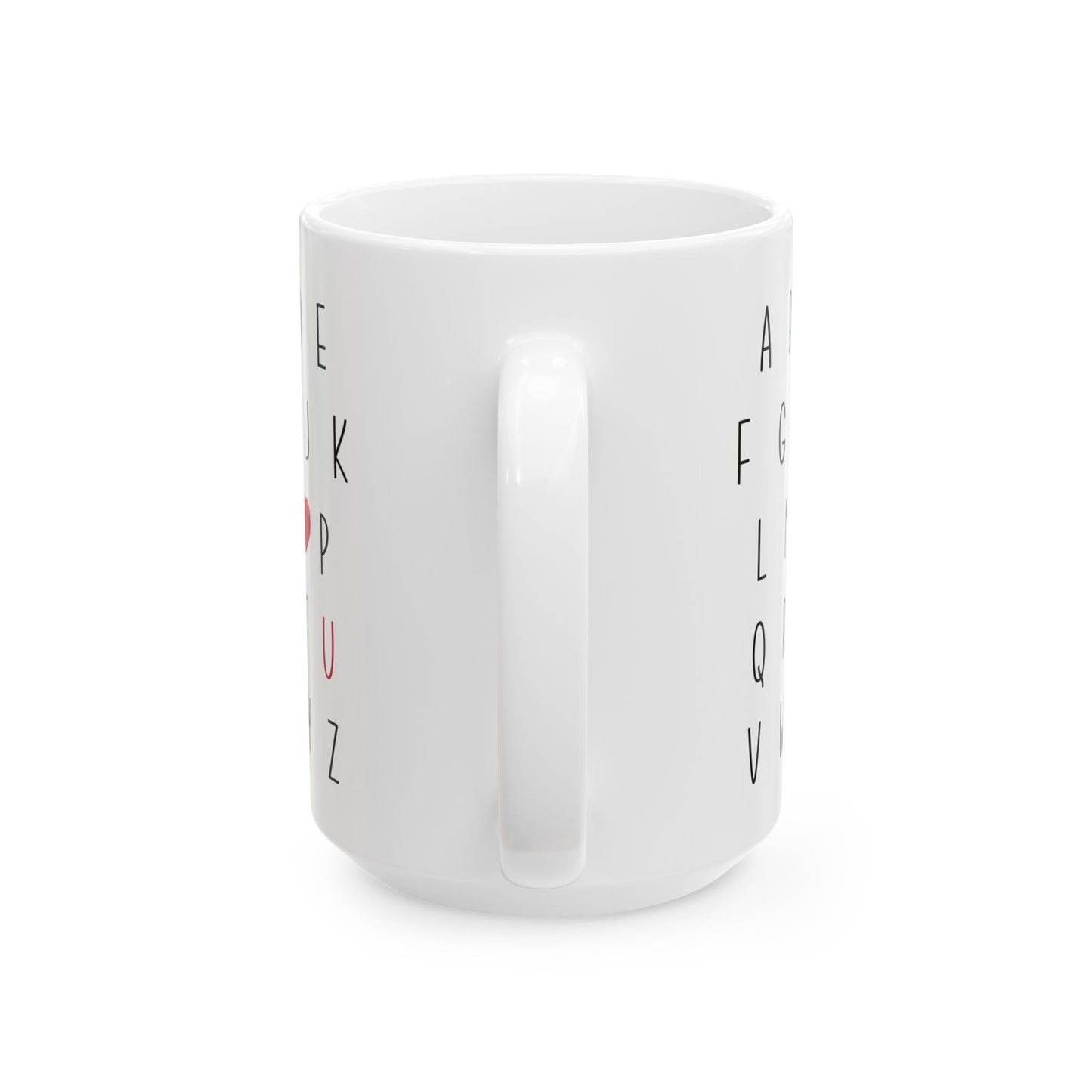 Alphabet I Love You-Ceramic Mug, (11oz, 15oz)