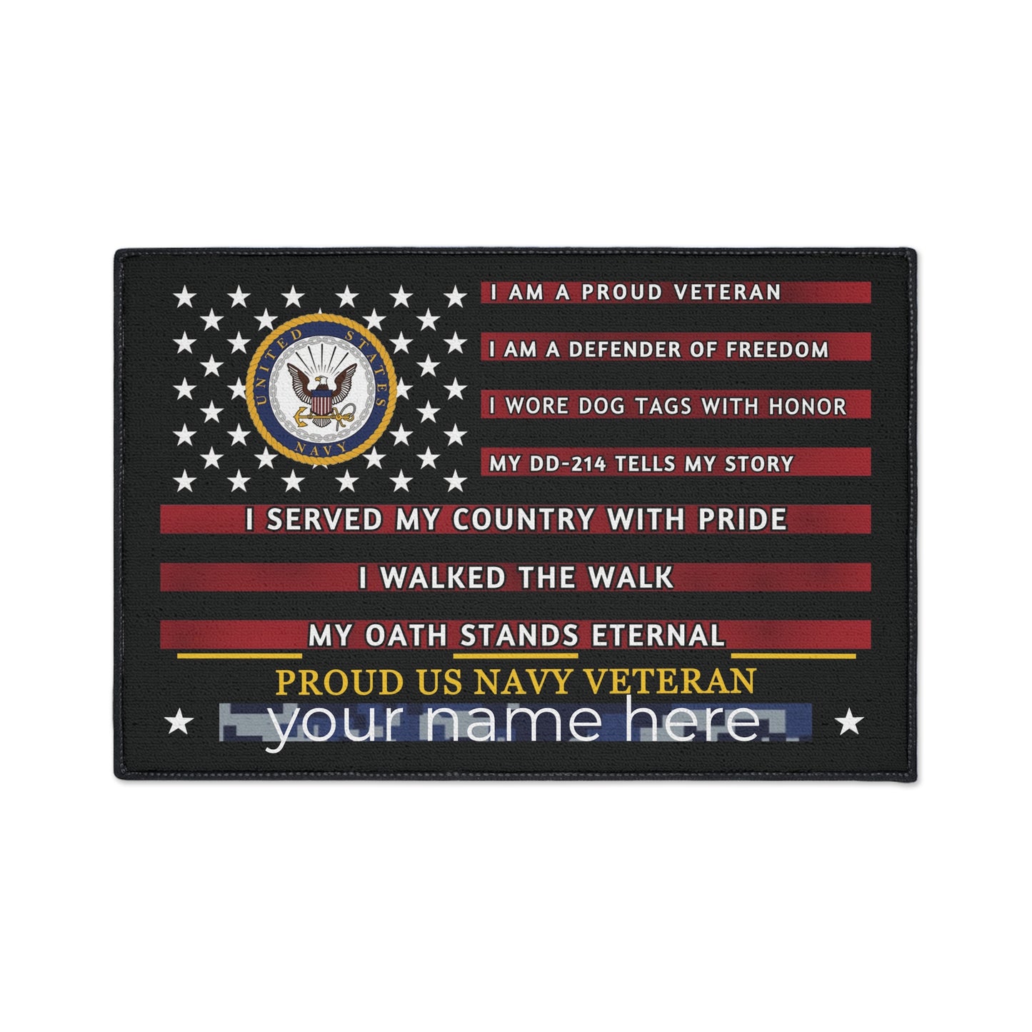 Personalized-U.S. Military Veteran Tribute Door Mat