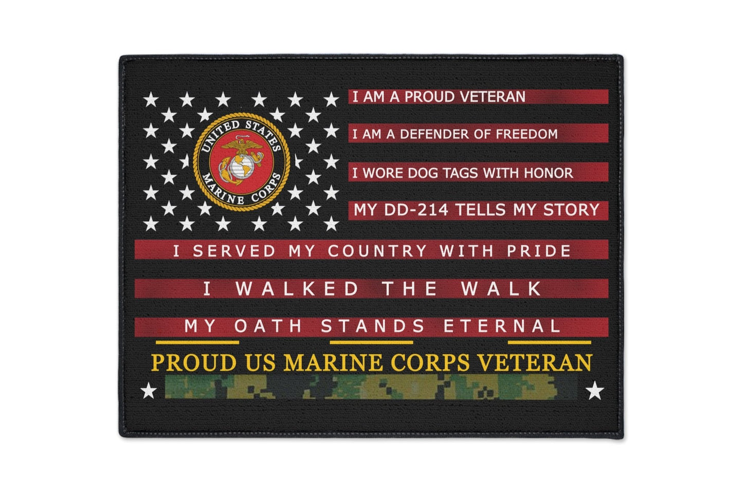 U.S. Marine Corps Veteran Tribute Door Mat