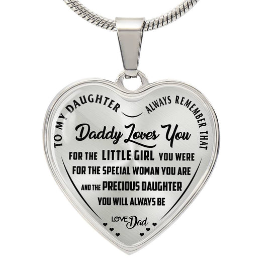 To My Daughter-Precious Daughter-Heart Necklace