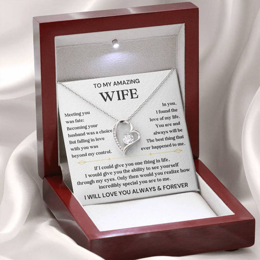 To My Amazing Wife-Love of my Life-Forever Love Necklace