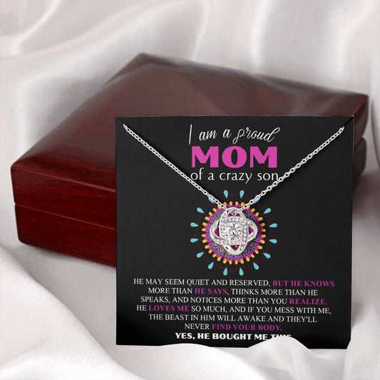 MOM - Proud Mom - Love Knot Necklace