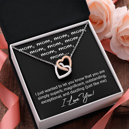 Mom - Just Like Me - Interlocking Hearts Necklace