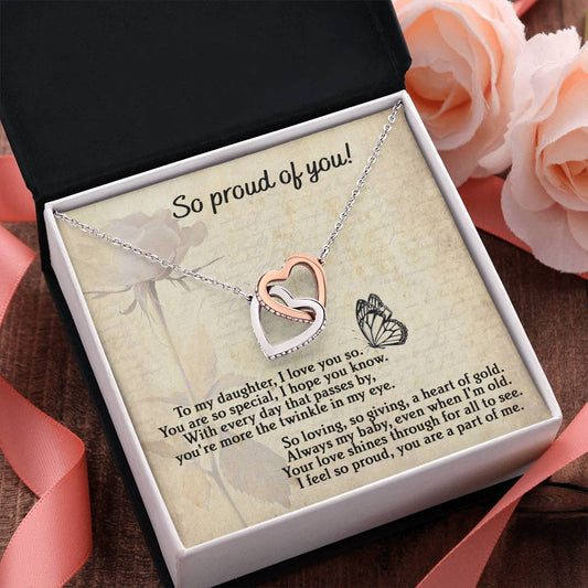 Daughter - So Proud Of You - Interlocking Hearts Necklace