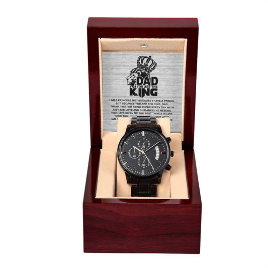 Dad-Not Because-Metal Chronograph Watch