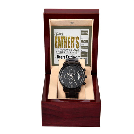 Dad-Beers Fetched-Metal Chronograph Watch