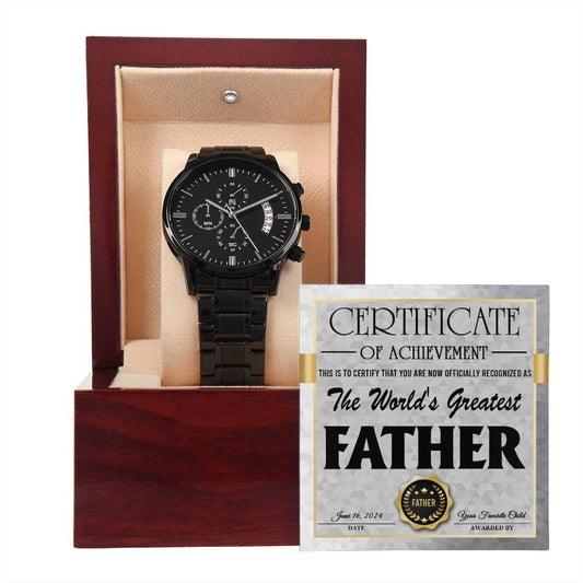 Dad-World's Greatest Father-Metal Chronograph Watch