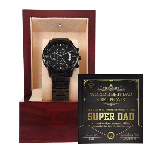 DAD - SUPER DAD - Black Chronograph Watch