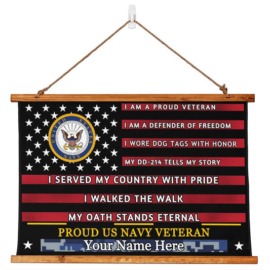 U.S. Military Veteran Tribute-Wood Framed Wall Tapestry