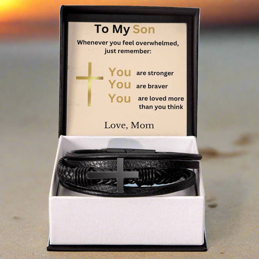 Son-You Are Loved-Cross Bracelet-Love Mom