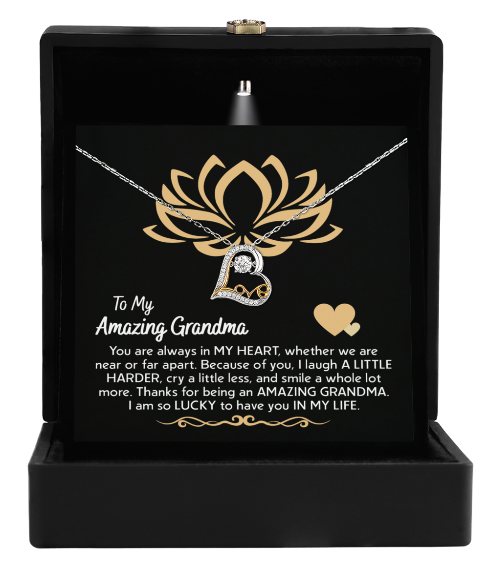 Gift For Grandma-Always In My Heart-Love Necklace