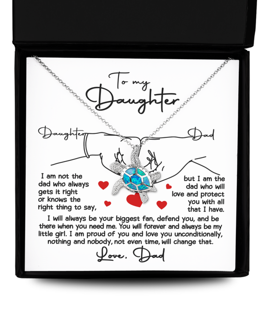 Gift For Daughter-Always Be Your Biggest Fan-Turtle Necklace