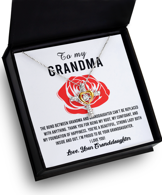 Gift For Grandma-Proud to be Your Granddaughter-Cross Necklace