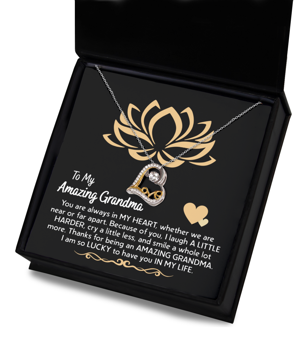 Gift For Grandma-Always In My Heart-Love Necklace