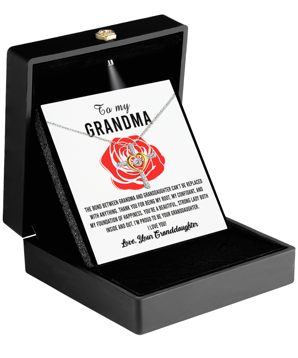 Gift For Grandma-Proud to be Your Granddaughter-Cross Necklace