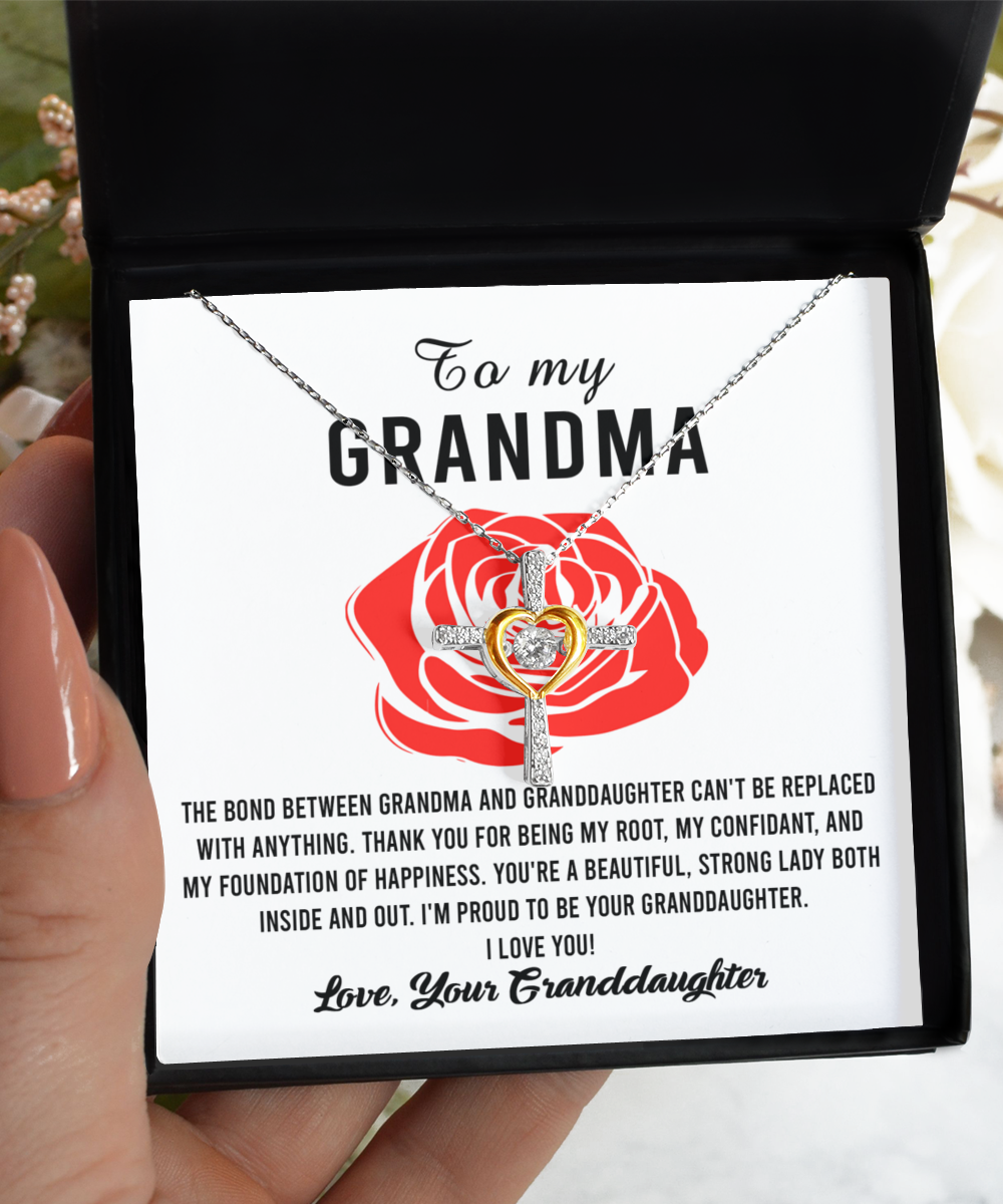 Gift For Grandma-Proud to be Your Granddaughter-Cross Necklace