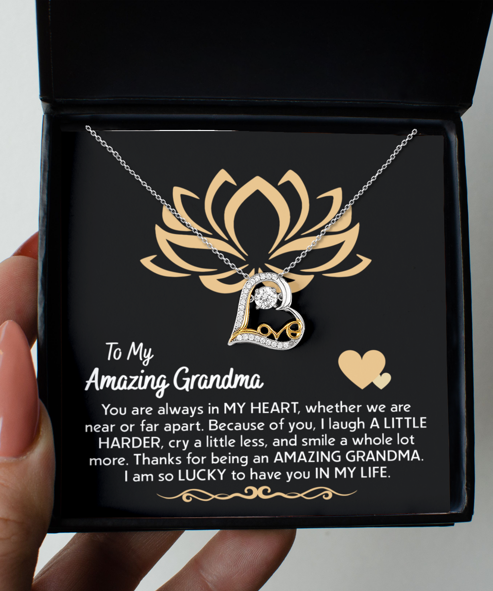 Gift For Grandma-Always In My Heart-Love Necklace