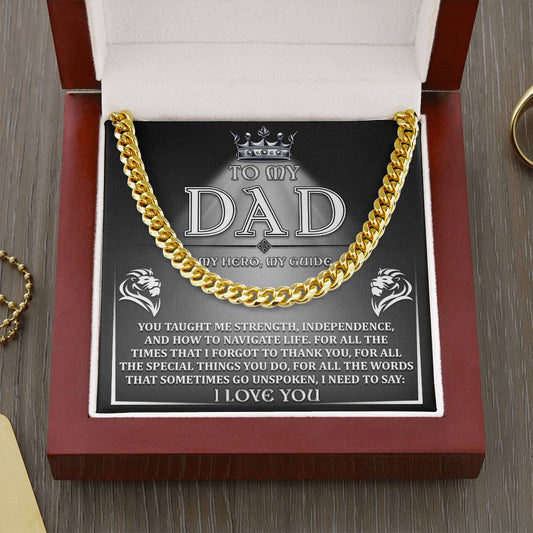 DAD - My Hero, My Guide - Cuban Link Necklace