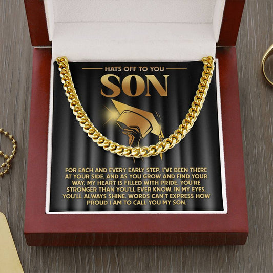 SON - Hats Off To You - Graduation - Cuban Link Necklace