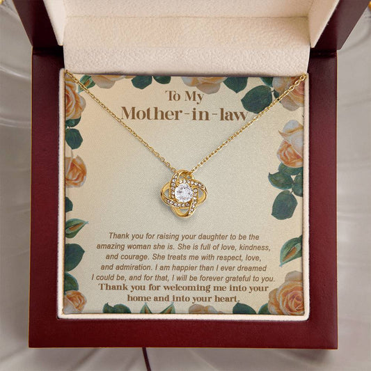 Mother-In-Law - Forever Grateful - Love Knot Necklace