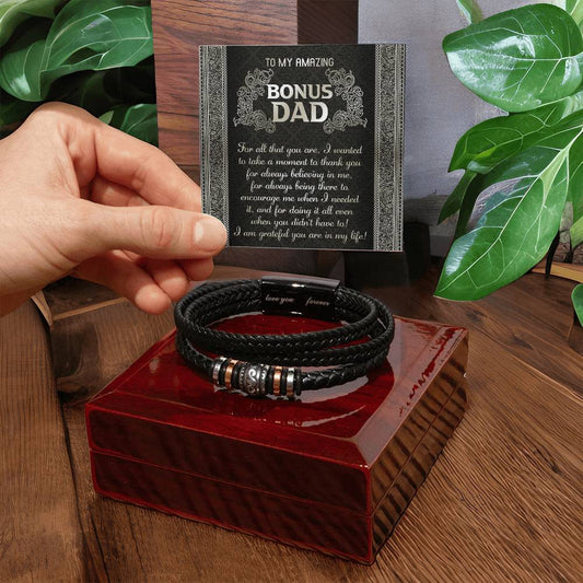 Bonus Dad - Grateful You Are In My Life - Forever Bracelet